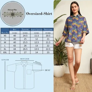 Women's Fashion oversized Summer Cotton Shirt Purple Leopard Print - Image 10