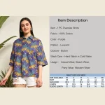 Women's Fashion oversized Summer Cotton Shirt Purple Leopard Print - Image 11