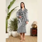 Women's Long Sleeve Bathrobe Handmade Mandala Print - Image 2