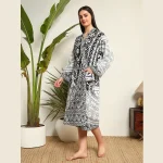 Women's Long Sleeve Bathrobe Handmade Mandala Print - Image 3