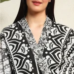 Women's Long Sleeve Bathrobe Handmade Mandala Print - Image 7