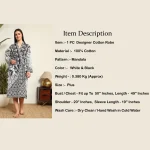 Women's Long Sleeve Bathrobe Handmade Mandala Print - Image 10