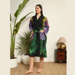 Women's Mandala Printed Cotton Nightwear Robe - Image 3