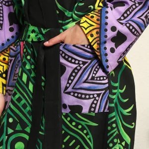Women's Mandala Printed Cotton Nightwear Robe - Image 8