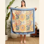Women's Neck Wrap Scarf Yellow Mandala Print - Image 5