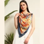 Women's Neck Wrap Scarf Yellow Mandala Print - Image 2