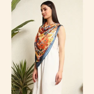 Women's Neck Wrap Scarf Yellow Mandala Print - Image 3