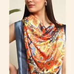 Women's Neck Wrap Scarf Yellow Mandala Print - Image 7