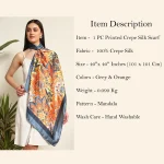 Women's Neck Wrap Scarf Yellow Mandala Print - Image 9