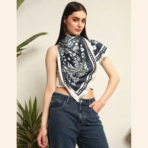 Women's neckerchief Shawl Wrap Floral Print Casual Hijab - Image 4