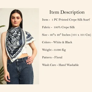 Women's neckerchief Shawl Wrap Floral Print Casual Hijab - Image 9