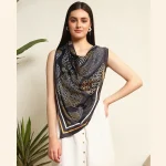 Women's Paisley Print Neck Headscarf (Black)
