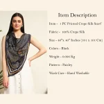 Women's Paisley Print Neck Headscarf (Black) - Image 10