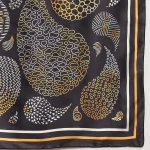 Women's Paisley Print Neck Headscarf (Black) - Image 9