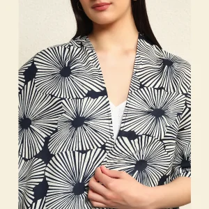 Women's Pure Cotton Neck Wrap Blue Floral Stole - Image 7