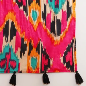 Women's Scarf Pink Ikat Print Cotton Fabric Dupatta - Image 8