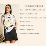 Women's White Inseparable Print Silk Square Scarf - Image 9