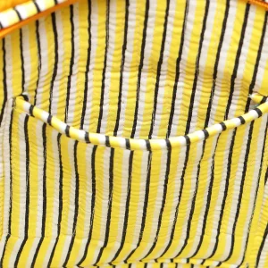 Women's Yellow Patchwork Silk Tote Bags - Image 8