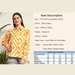 Yellow & White Diamond Print Women's Button Shirt - Image 9
