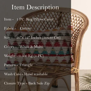 12"x20" Bedroom Decor Triangles Pattern Rug Cushion Cover - Image 7
