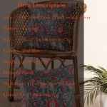 16" Luxury Blue Floral Print Cushion Cover - Image 7