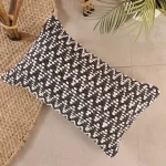 20"x12" Pillow Case Indian Handmade Black White Zig Zag - Image 2