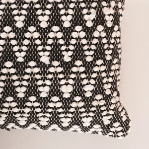 20"x12" Pillow Case Indian Handmade Black White Zig Zag - Image 4