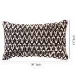 20"x12" Pillow Case Indian Handmade Black White Zig Zag - Image 6