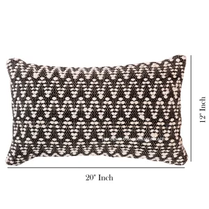 20"x12" Pillow Case Indian Handmade Black White Zig Zag - Image 6