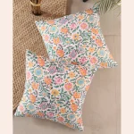 Beautiful Floral Print Canvas Fabric Cushion Cover - Image 2