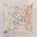 Beautiful Floral Print Canvas Fabric Cushion Cover - Image 3