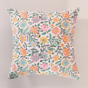 Beautiful Floral Print Canvas Fabric Cushion Cover - Image 3