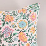 Beautiful Floral Print Canvas Fabric Cushion Cover - Image 5