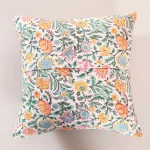 Beautiful Floral Print Canvas Fabric Cushion Cover - Image 4