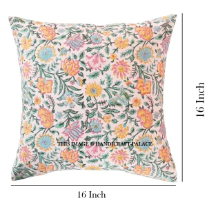 Beautiful Floral Print Canvas Fabric Cushion Cover - Image 6