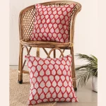 Beautiful Red Leaf Printed Canvas Cushion Cover 16"