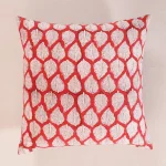 Beautiful Red Leaf Printed Canvas Cushion Cover 16" - Image 3