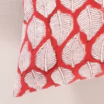 Beautiful Red Leaf Printed Canvas Cushion Cover 16" - Image 5