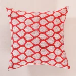 Beautiful Red Leaf Printed Canvas Cushion Cover 16" - Image 4