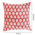 Beautiful Red Leaf Printed Canvas Cushion Cover 16" - Image 6