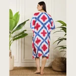 Beautiful Tie Dye Print Rayon Sundress Blue Pink Kaftan - Image 7