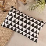 Black & White Triangle Pattern Cushion Cover - Image 2