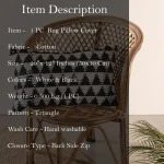 Black & White Triangle Pattern Cushion Cover - Image 6