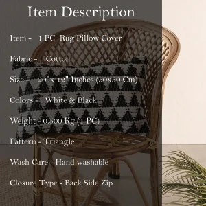 Black & White Triangle Pattern Cushion Cover - Image 6