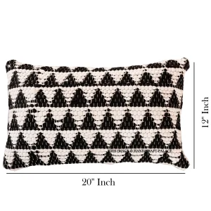 Black & White Triangle Pattern Cushion Cover - Image 5