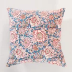 Blue Floral Print Canvas Cushion Cover Home Decor - Image 3