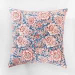 Blue Floral Print Canvas Cushion Cover Home Decor - Image 5