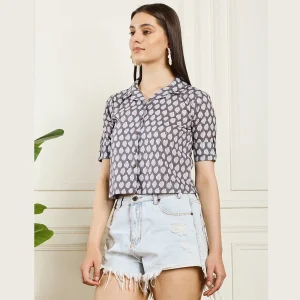 Floral Shirts Summer Casual Short Sleeve Cotton Tops - Image 3