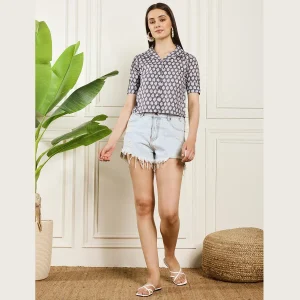 Floral Shirts Summer Casual Short Sleeve Cotton Tops - Image 5