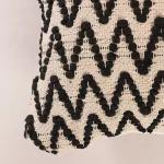 Handmade Cotton Rug Cushion Cover White & Black Zig Zag Pattern - Image 4
